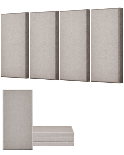 VEVOR 4 PCS Acoustic Panels, 2 inch Thick 23.6 x 11.8 inch Fiberglass Sound Absorbing Panels, Self-adhesive Soundproof Wall Boards, for Studios, Office, Home Theater,Meeting Room, Camel