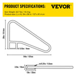 VEVOR Pool Rail 54x36" Pool Railing 304 Stainless Steel 250LBS Load Capacity Silver Rustproof Pool Handrail Humanized Swimming Pool Handrail with Blue Grip Cover & M8 Drill Bit & Self-taping Screws