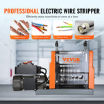 VEVOR Automatic Wire Stripping Machine, 1.5mm-25mm Electric Motorized Cable Stripper, 60 W, Wire Peeler with Visible Stripping Depth Reference, 6 Round & 1 Flat Channels for Scrap Copper Recycling
