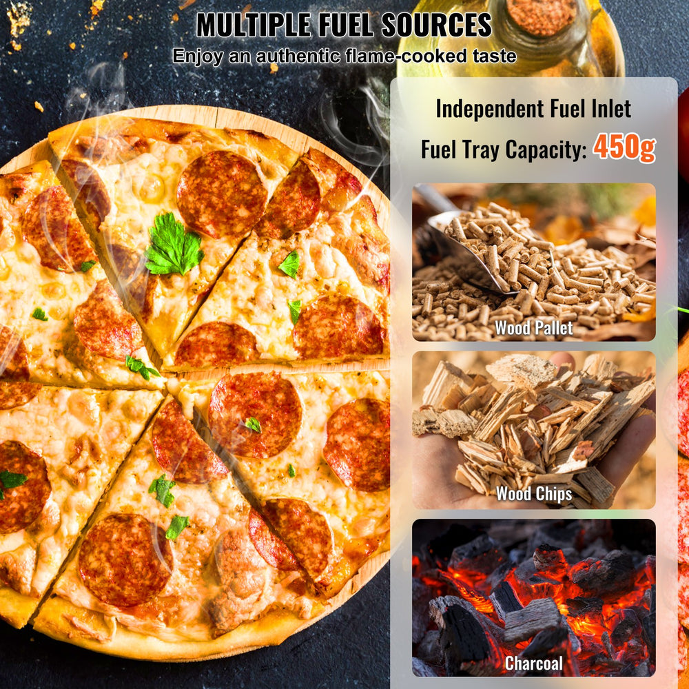 VEVOR 30.5 cm Outdoor Pizza Oven Portable Wood Pellet Pizza Oven Iron Spray Camping