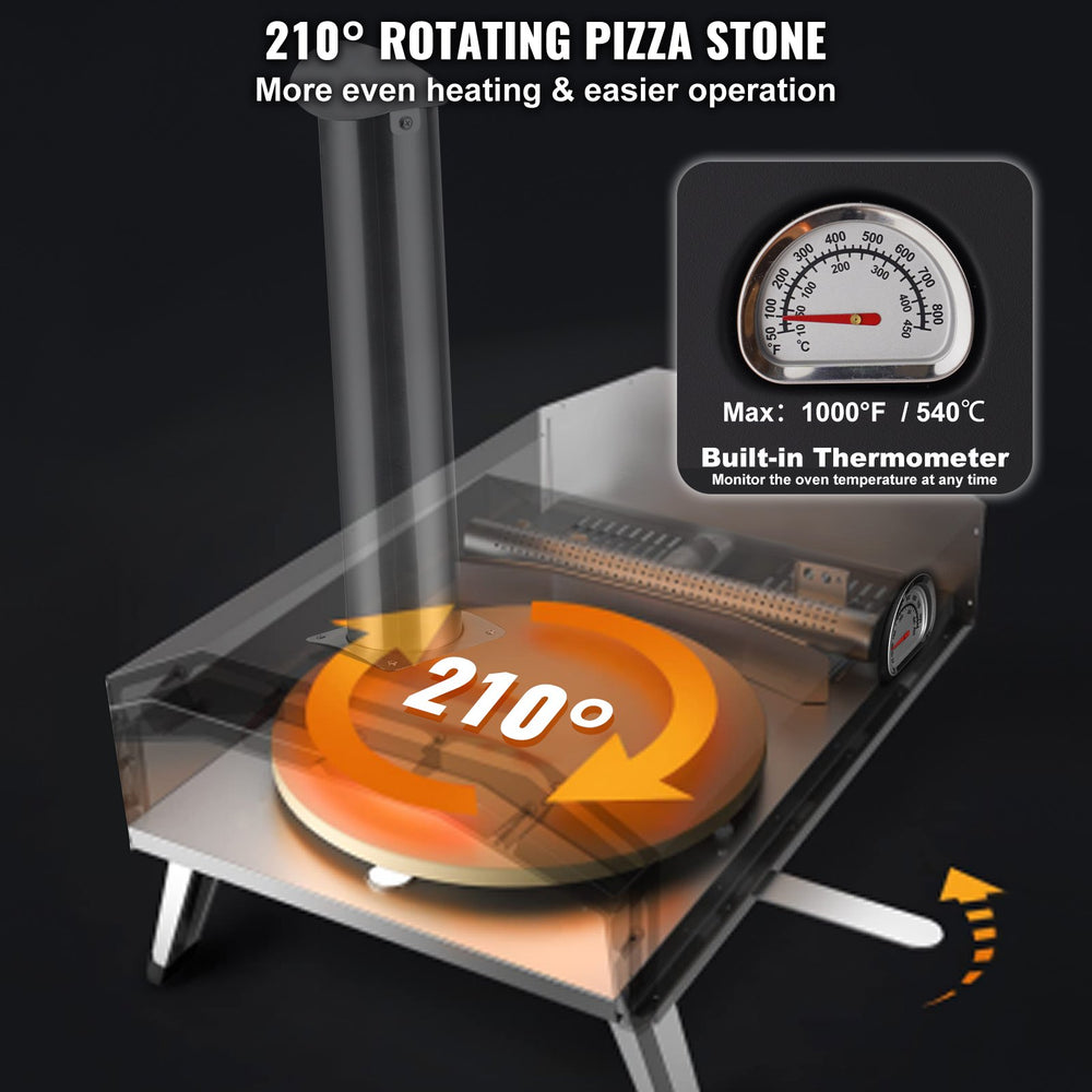 VEVOR 30.5 cm Outdoor Pizza Oven Portable Wood Pellet Pizza Oven Iron Spray Camping