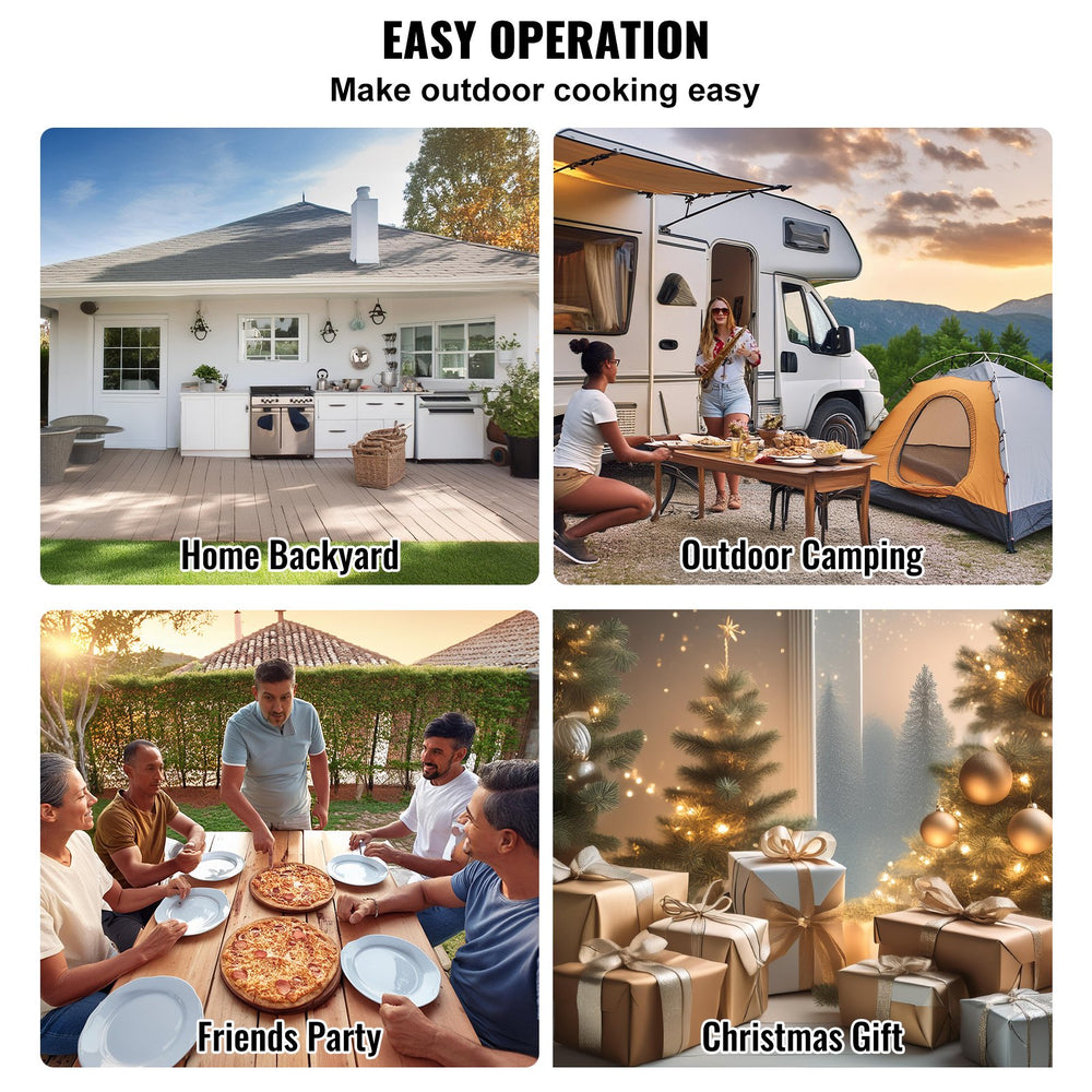 VEVOR 30.5 cm Outdoor Pizza Oven Portable Wood Pellet Pizza Oven Iron Spray Camping