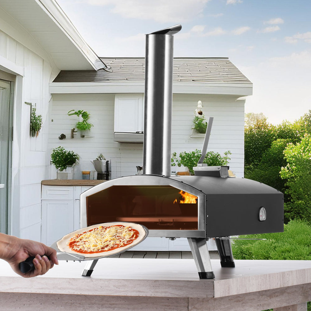 VEVOR 30.5 cm Outdoor Pizza Oven Portable Wood Pellet Pizza Oven Iron Spray Camping