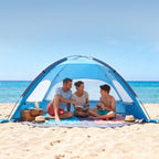 VEVOR Beach Tent Sun Shelter for 3 Person, UPF 50+ Protection, Portable Sun Shade Canopy with Carrying Bag & Sand Pockets, Lightweight and Easy Setup Beach Umbrella for Camping Fishing Outdoor Picnic