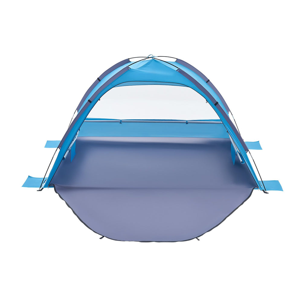 VEVOR Beach Tent Sun Shelter for 3 Person, UPF 50+ Protection, Portable Sun Shade Canopy with Carrying Bag & Sand Pockets, Lightweight and Easy Setup Beach Umbrella for Camping Fishing Outdoor Picnic