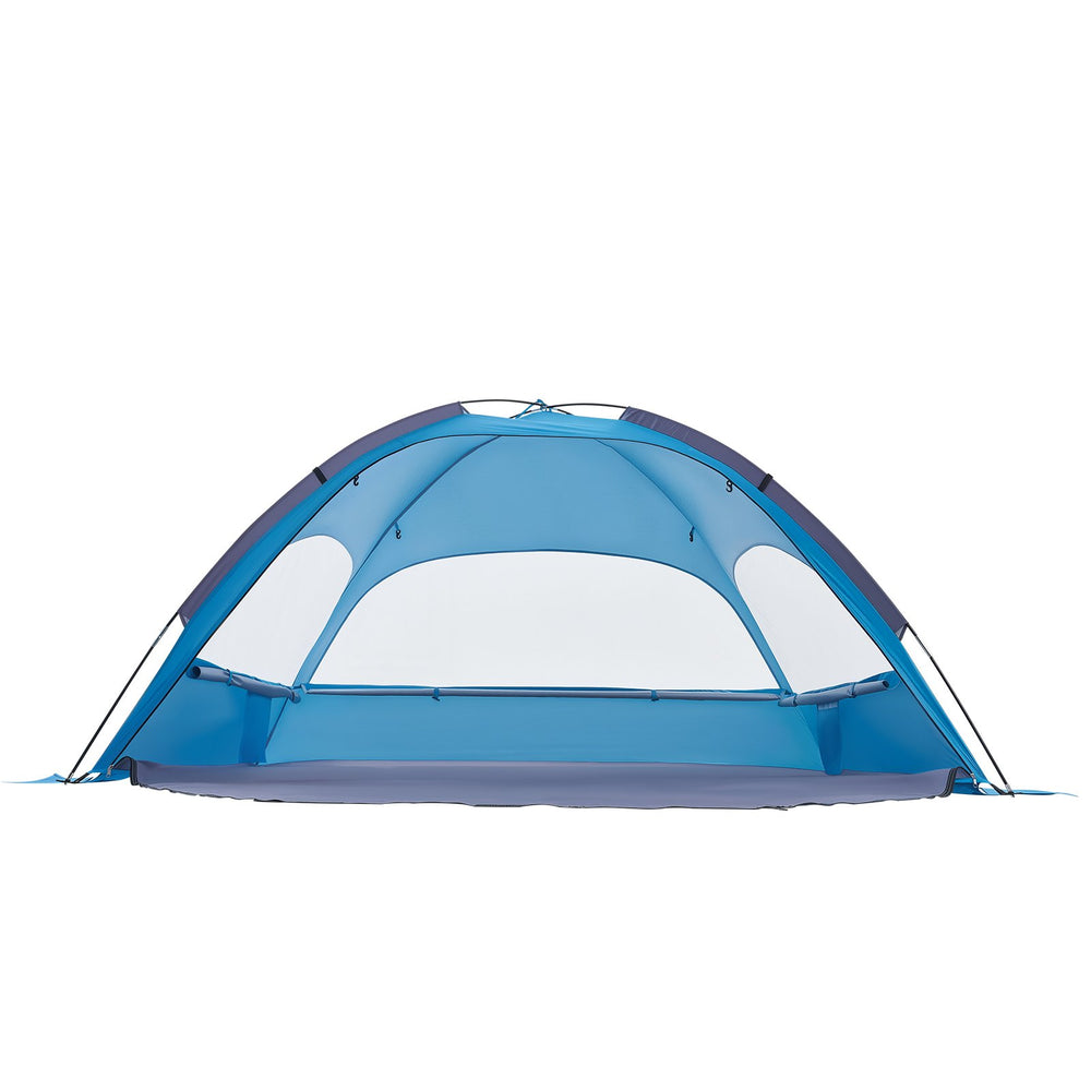 VEVOR Beach Tent Sun Shelter for 3 Person, UPF 50+ Protection, Portable Sun Shade Canopy with Carrying Bag & Sand Pockets, Lightweight and Easy Setup Beach Umbrella for Camping Fishing Outdoor Picnic