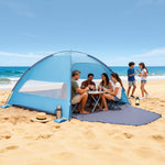 VEVOR Beach Tent Sun Shelter for 6 Person, UPF 50+ Protection, Portable Sun Shade Canopy with Carrying Bag & Sand Pockets, Lightweight and Easy Setup Beach Umbrella for Camping Fishing Outdoor Picnic