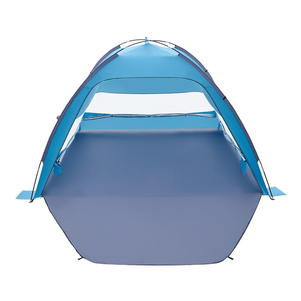 VEVOR Beach Tent Sun Shelter for 6 Person, UPF 50+ Protection, Portable Sun Shade Canopy with Carrying Bag & Sand Pockets, Lightweight and Easy Setup Beach Umbrella for Camping Fishing Outdoor Picnic