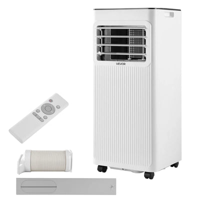 VEVOR Portable Air Conditioner, 9000 BTU 2.6kW 3-in-1 Standing Cooling Ac Unit, LED Touch Panel & Remote Control, 24h Timer, Cooling/Dehumidifier/Fan Mode for Room Indoor, White, Energy Efficiency: A