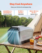 VEVOR Portable Camping Air Conditioner 3340 BTU, Tent AC Unit with Hose, Remote & Touch Control, 16-32 ℃ Adjustable, 150 m³/h High Airflow, Low Noise, Ideal for Tent, RV, Outdoor Cooling, Dark Grey