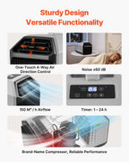 VEVOR Portable Camping Air Conditioner 3340 BTU, Tent AC Unit with Hose, Remote & Touch Control, 16-32 ℃ Adjustable, 150 m³/h High Airflow, Low Noise, Ideal for Tent, RV, Outdoor Cooling, Dark Grey