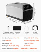 VEVOR Portable Camping Air Conditioner 3340 BTU, Tent AC Unit with Hose, Remote & Touch Control, 16-32 ℃ Adjustable, 150 m³/h High Airflow, Low Noise, Ideal for Tent, RV, Outdoor Cooling, Dark Grey