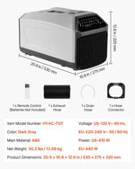 VEVOR Portable Camping Air Conditioner 3340 BTU, Tent AC Unit with Hose, Remote & Touch Control, 16-32 ℃ Adjustable, 150 m³/h High Airflow, Low Noise, Ideal for Tent, RV, Outdoor Cooling, Dark Grey