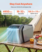 VEVOR Portable Camping Air Conditioner 4850 BTU, Dual Hose Split Tent AC Unit with Remote & Touch Control, 16–32°C Adjustable, 200 m³/h Airflow, 58dB Low Noise, for RV, Outdoor Cooling, Dark Grey