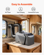 VEVOR Portable Camping Air Conditioner 4850 BTU, Dual Hose Split Tent AC Unit with Remote & Touch Control, 16–32°C Adjustable, 200 m³/h Airflow, 58dB Low Noise, for RV, Outdoor Cooling, Dark Grey