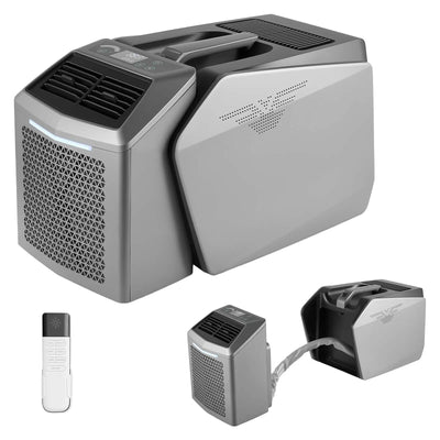 VEVOR Portable Camping Air Conditioner 4850 BTU, Dual Hose Split Tent AC Unit with Remote & Touch Control, 16–32°C Adjustable, 200 m³/h Airflow, 58dB Low Noise, for RV, Outdoor Cooling, Dark Grey
