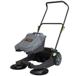VEVOR Walk-behind Hand Push Floor Sweeper, 65 cm Sweeping Width Floor Sweeper Manual Non-Electric, 18.9-Liter Waste Container, Angle & Height Adjustable Folding Handle for Walkway, Yard, Garage, Patio