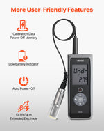 VEVOR Dissolved Oxygen Meter, 0.0-20.0 mg/L Measurement Range, Portable Dissolved Oxygen Tester Kit with 4 m Electrode Cable, Membrane Set and Carrying Case, Data Sets Storage, DO Meter for Ponds