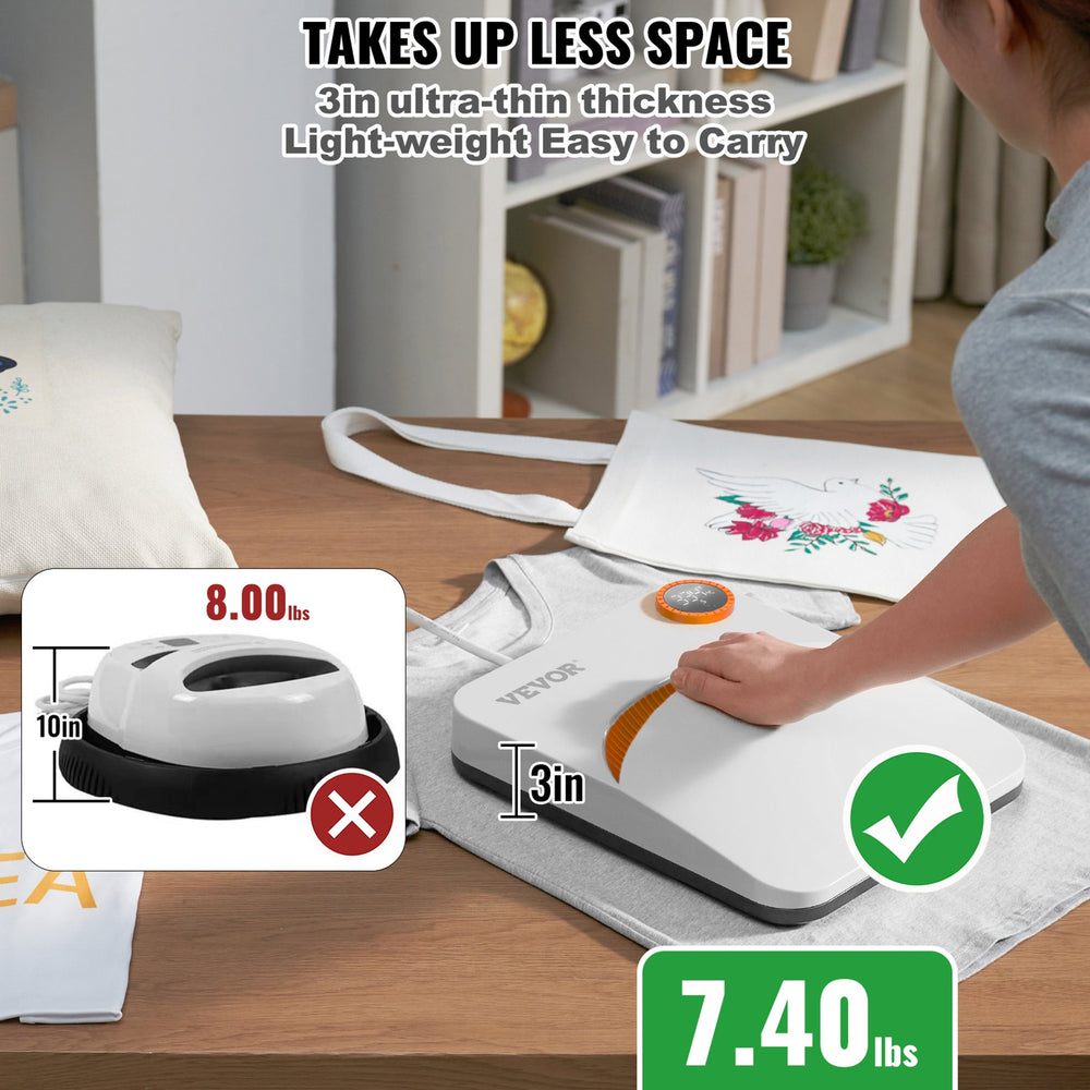 VEVOR Heat Press 30.5 cm x 25.4 cm Portable Easy Press Sublimation Transfer DIY T-shirt