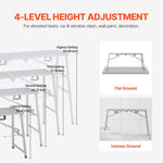 VEVOR Work Platform, 4 Gear Adjustable Height, Folding Alloy Steel Step Ladder, Portable Scaffolding Platform, 880 lb Load Capacity, Non-Slip Rubber Feet, Drywall Painting Stool, Cleaning &amp; Washing