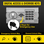 VEVOR Digital Depository Safe 48 L Electronic Code Lock, Deposit Safe with Two Emergency Keys and Deposit Slot, Restaurant Safe Made of Carbon Steel, Depository Box for Home, Hotel and Office