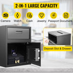 VEVOR Digital Depository Safe 48 L Electronic Code Lock, Deposit Safe with Two Emergency Keys and Deposit Slot, Restaurant Safe Made of Carbon Steel, Depository Box for Home, Hotel and Office