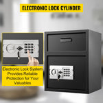 VEVOR Digital Depository Safe 48 L Electronic Code Lock, Deposit Safe with Two Emergency Keys and Deposit Slot, Restaurant Safe Made of Carbon Steel, Depository Box for Home, Hotel and Office