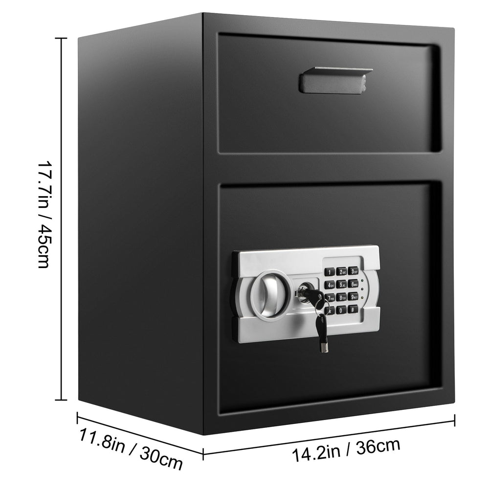 VEVOR Digital Depository Safe 48 L Electronic Code Lock, Deposit Safe with Two Emergency Keys and Deposit Slot, Restaurant Safe Made of Carbon Steel, Depository Box for Home, Hotel and Office