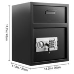 VEVOR Digital Depository Safe 48 L Electronic Code Lock, Deposit Safe with Two Emergency Keys and Deposit Slot, Restaurant Safe Made of Carbon Steel, Depository Box for Home, Hotel and Office