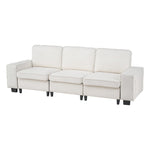 VEVOR 3 Steater Sofa, Modular Sectional Couch with Bottom Storage Space, Modern Comfy Cloud Sofa with Side Storage Pockets and Metal Frame, Ideal for Living Room, Bedroom, Apartment and Office, White
