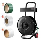VEVOR Banding Strapping Cart, Fit for PET / PP / Polyester Strapping Coils with 20.3 cm Core Size, Heavy Duty Strapping Dispenser Equipped with Upgrade Brake System, Built-in Spacious Tray for Tools