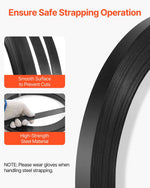 VEVOR Steel Strapping Coil, 19 mm x 0.55 mm x 91 m, Metal Strapping Banding Roll Withstands Harsh Environment, 775.6 kg Break Strength, Heavy Duty Banding Pallet Strap Coil for Pallet Packing