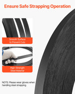 VEVOR Steel Strapping Coil, 19 mm x 0.55 mm x 500 m, Metal Strapping Banding Roll Withstands Harsh Environment, 771 kg Break Strength, Heavy Duty Banding Pallet Strap Coil for Pallet Packing