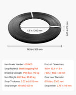 VEVOR Steel Strapping Coil, 19 mm x 0.55 mm x 500 m, Metal Strapping Banding Roll Withstands Harsh Environment, 771 kg Break Strength, Heavy Duty Banding Pallet Strap Coil for Pallet Packing