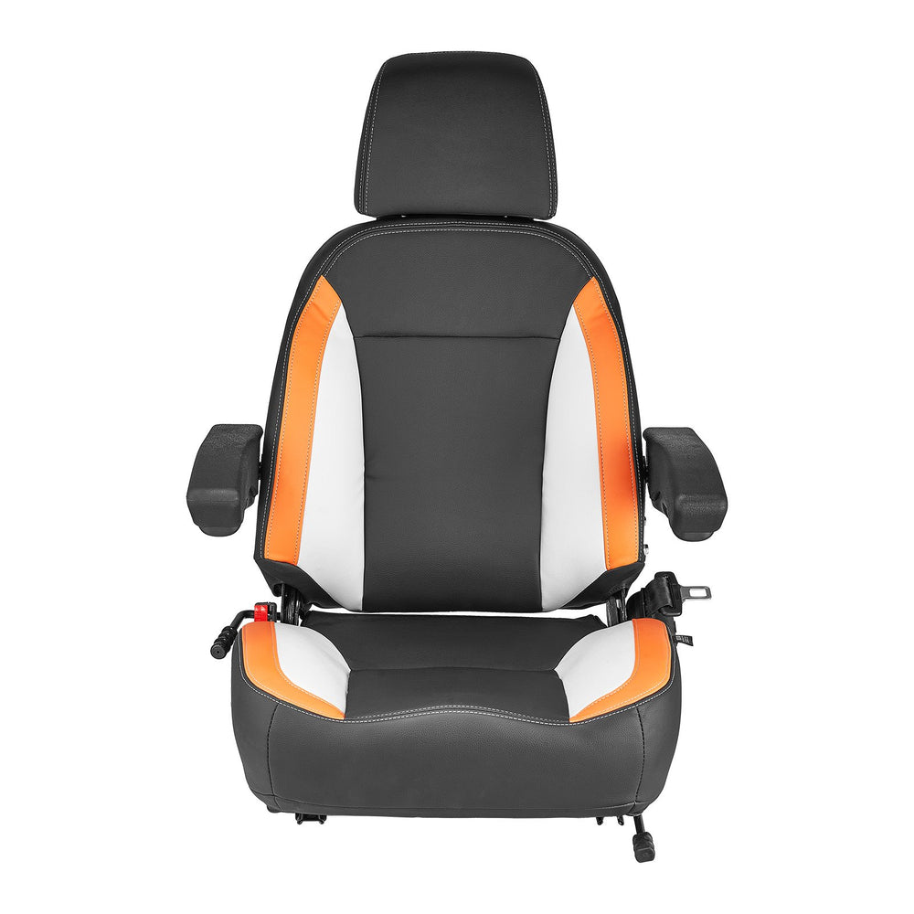 VEVOR Universal Forklift Seat, Tractor Seat with Adjustable Back, Armrest, Headrest & Safety Belt, Secure Tractor Seat with Micro Switch, Ergonomic Lawnmower Seat for Skid Loader Bulldozer