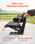 VEVOR Universal Forklift Seat, Waterproof Tractor Suspension Seat with Adjustable Back, Secure Tractor Seat with Micro Switch, Widely Compatible Seat for Skid Loader Bulldozer