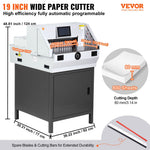 VEVOR Electric Paper Cutter 482.6 mm Cutting Width 80 mm Thickness 177.8 mm Touchscreen
