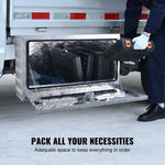 VEVOR Underbody Truck Box, 76.2 x 43.2 x 45.7 cm Pickup Storage Box, Heavy Duty Aluminum Diamond Plate Tool Box with Lock and Keys, Waterproof Trailer Storage Box with T-Handle Latch for Truck, Van, Trailer