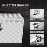 VEVOR Underbody Truck Box, 76.2 x 43.2 x 45.7 cm Pickup Storage Box, Heavy Duty Aluminum Diamond Plate Tool Box with Lock and Keys, Waterproof Trailer Storage Box with T-Handle Latch for Truck, Van, Trailer