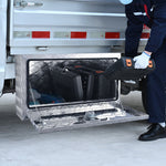 VEVOR Underbody Truck Box, 76.2 x 43.2 x 45.7 cm Pickup Storage Box, Heavy Duty Aluminum Diamond Plate Tool Box with Lock and Keys, Waterproof Trailer Storage Box with T-Handle Latch for Truck, Van, Trailer
