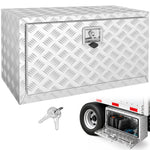 VEVOR Underbody Truck Box, 76.2 x 43.2 x 45.7 cm Pickup Storage Box, Heavy Duty Aluminum Diamond Plate Tool Box with Lock and Keys, Waterproof Trailer Storage Box with T-Handle Latch for Truck, Van, Trailer
