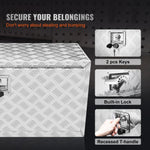 VEVOR Underbody Truck Box, 914 x 355 x 405 mm Pickup Storage Box, Heavy Duty Aluminum Diamond Plate Tool Box with Lock and Keys, Waterproof Trailer Storage Box with T-Handle Latch for Truck, Van, Trailer