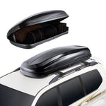 VEVOR Rooftop Cargo Carrier, 14 Cubic Feet Roof Cargo Box, ABS Hard Shell Roof Box, with Dual-Sided Opening and 2 Reinforced Straps, Aerodynamic, Suitable for most Crossbar, for Car, Wagon, SUV, Black