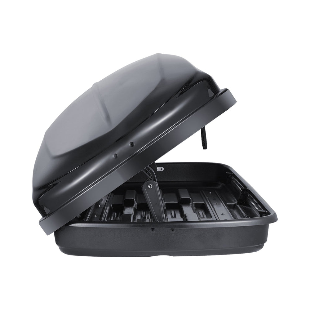 VEVOR Rooftop Cargo Carrier, 14 Cubic Feet Roof Cargo Box, ABS Hard Shell Roof Box, with Dual-Sided Opening and 2 Reinforced Straps, Aerodynamic, Suitable for most Crossbar, for Car, Wagon, SUV, Black