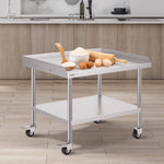 VEVOR Stainless Steel Work Table 76.2x91.4 cm Commercial Food Prep Table W/ 4 Casters
