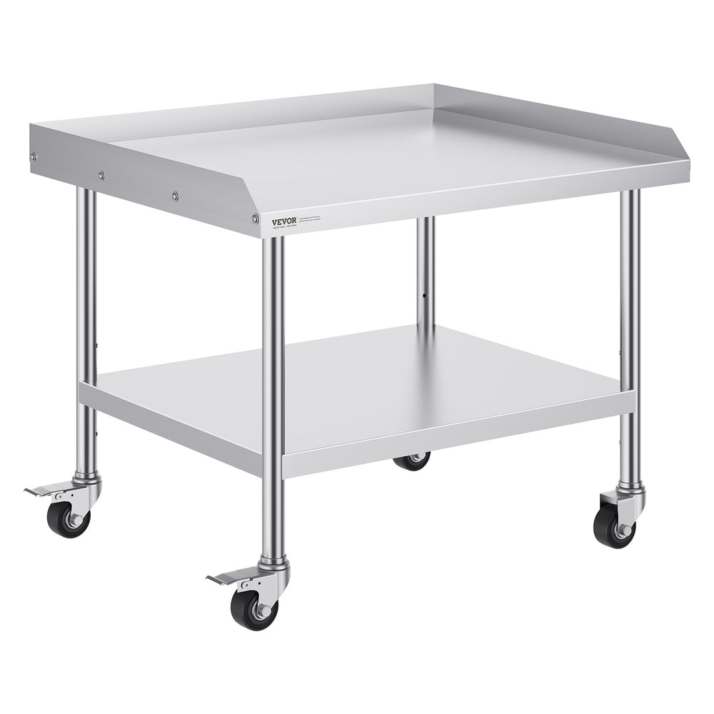 VEVOR Stainless Steel Work Table 76.2x91.4 cm Commercial Food Prep Table W/ 4 Casters