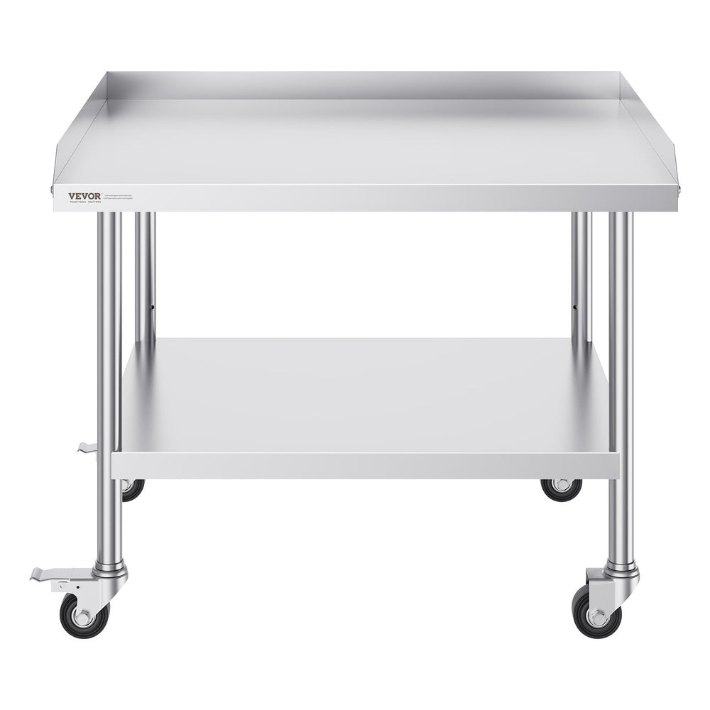 VEVOR Stainless Steel Work Table 76.2x91.4 cm Commercial Food Prep Table W/ 4 Casters