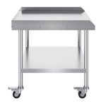 VEVOR Stainless Steel Work Table 76.2x91.4 cm Commercial Food Prep Table W/ 4 Casters
