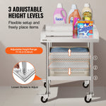 VEVOR Stainless Steel Work Table 61x61 cm Commercial Food Prep Table W/ 4 Casters