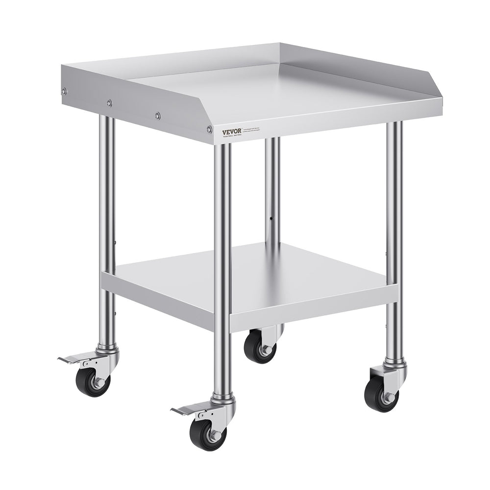 VEVOR Stainless Steel Work Table 61x61 cm Commercial Food Prep Table W/ 4 Casters